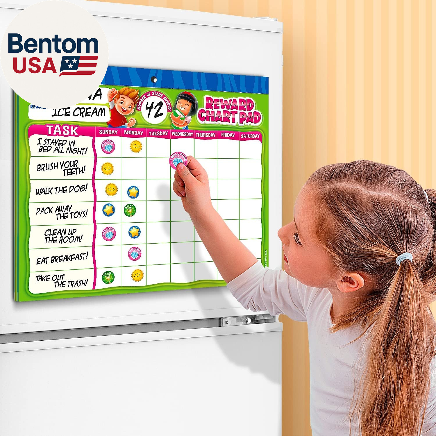Behavior Reward Chart System – Pad with 26 Chore Charts for Kids, 2800 Stickers
