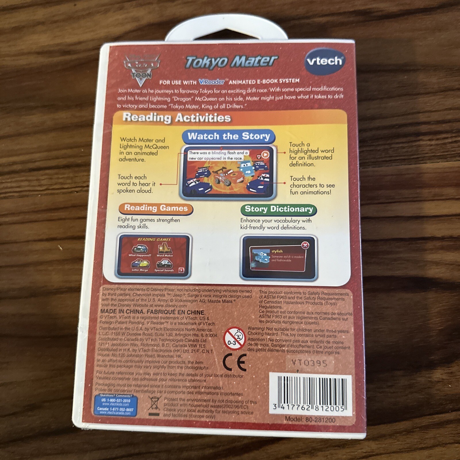 VTECH V.Reader Disney Pixar CARS Toon Tokyo Mater Game VReader New Sealed