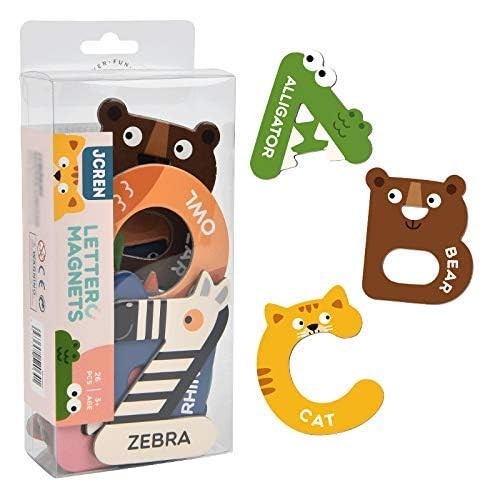 JCREN Jumbo Magnetic Letters Animals Alphabet Toys,Fridge Large, Multi Color