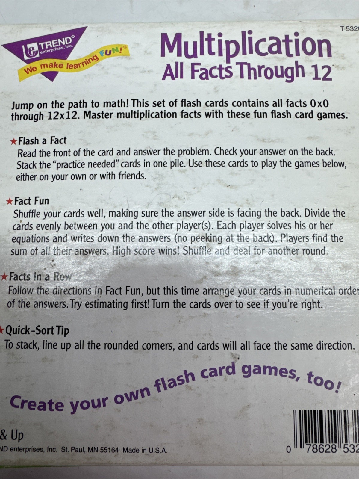 Multiplication Flash Cards Learning Math Mathematics Skills Trend Learning Card