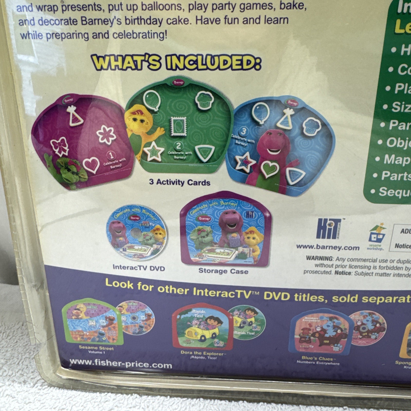 Fisher Price InteracTV Barney and Friends Kids DVD Based Learning System BN15