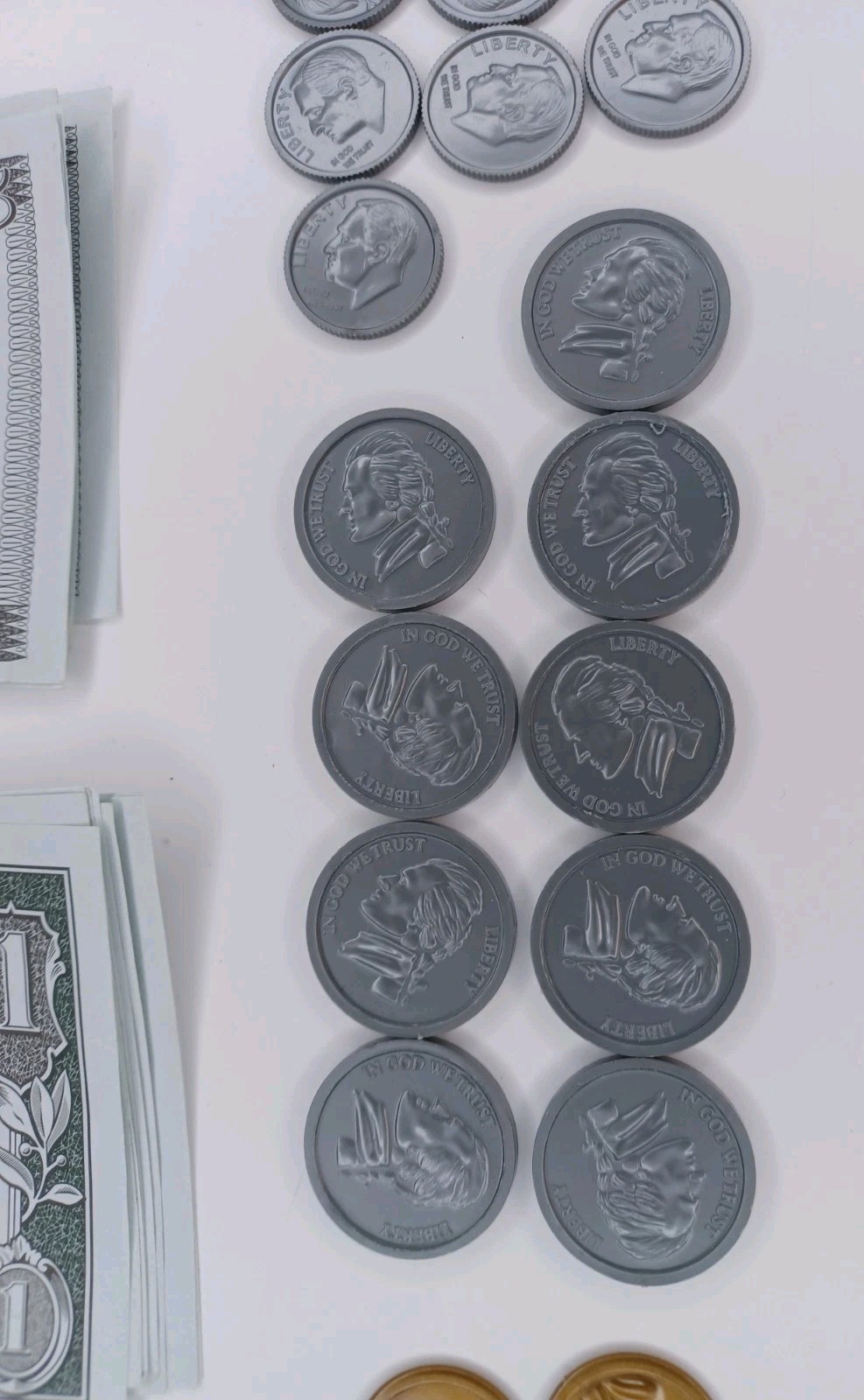 Play Money Paper Bills 4 Denominations & Coins Lot