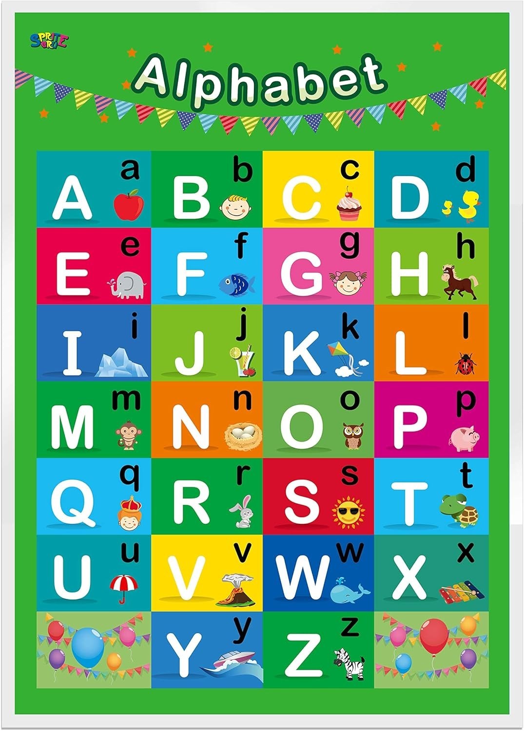 Vibrant Laminated Educational Posters: Alphabet & Numbers for Toddlers (2 Count)