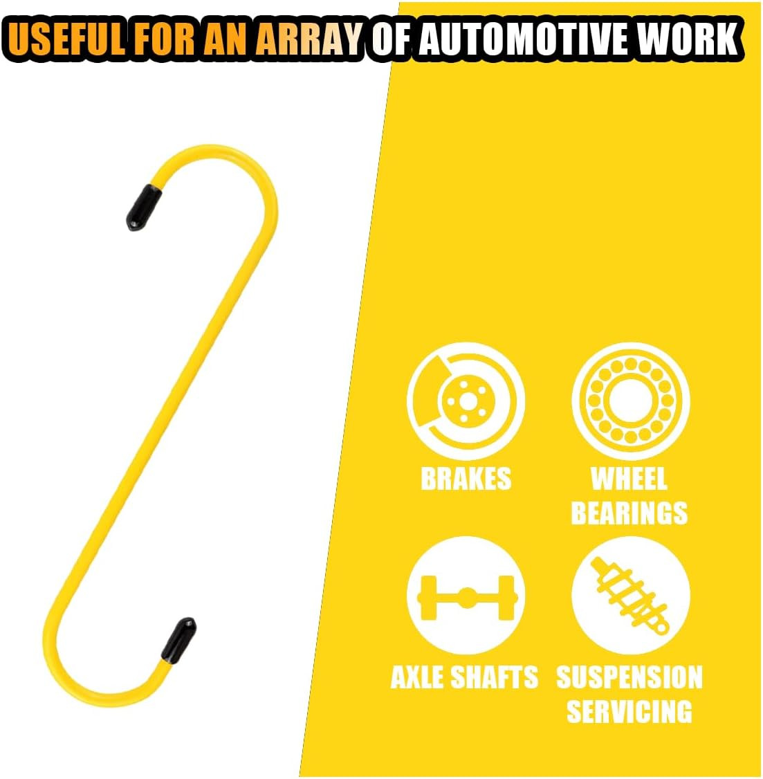 Car Brake Caliper Hooks, Auto Brake Caliper Hangers with Rubber Tips, Universal