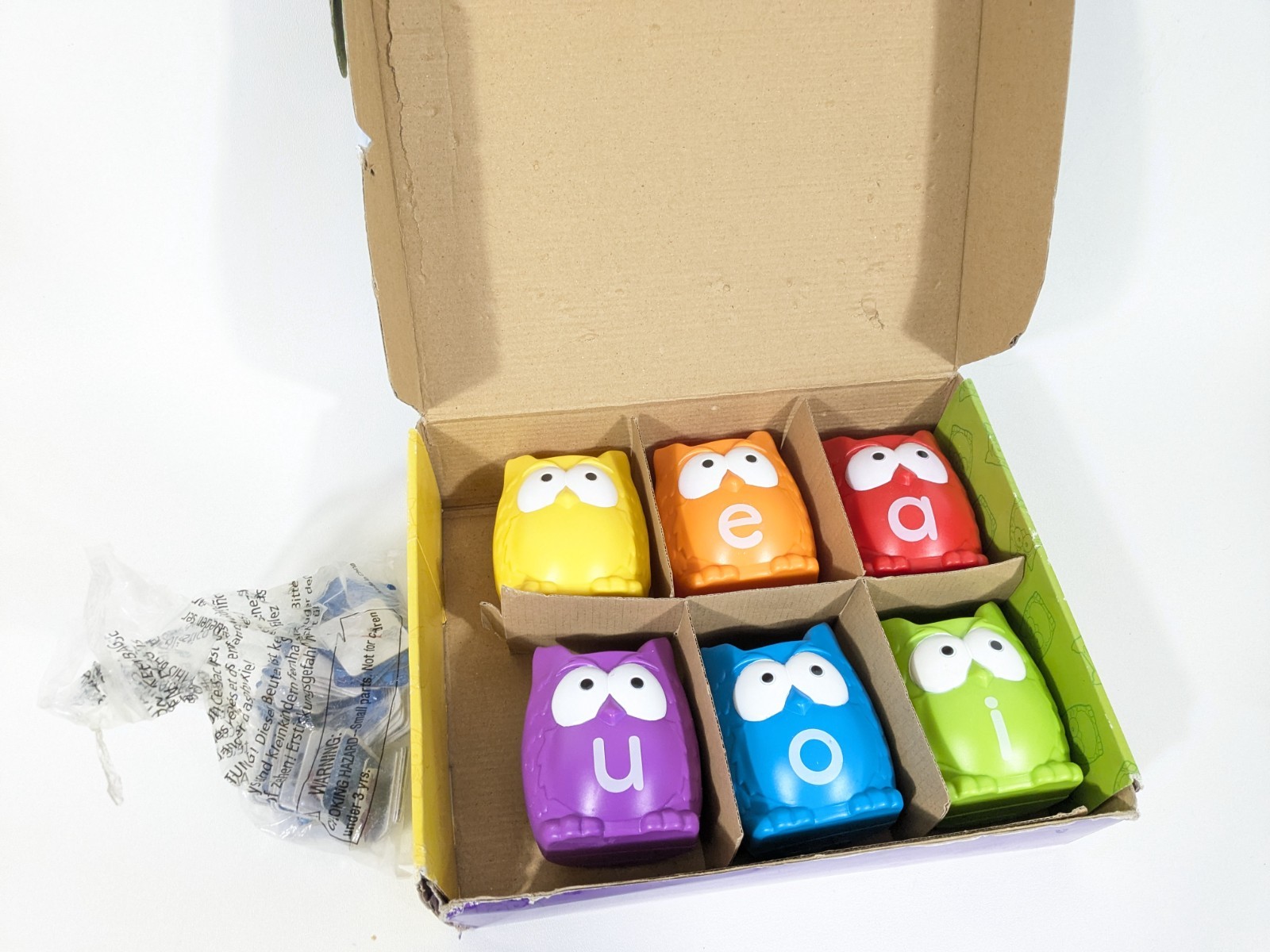 Learning Resources Vowel Owls Sorting Set Missing 1 Piece! Ages 5+ Great Game!