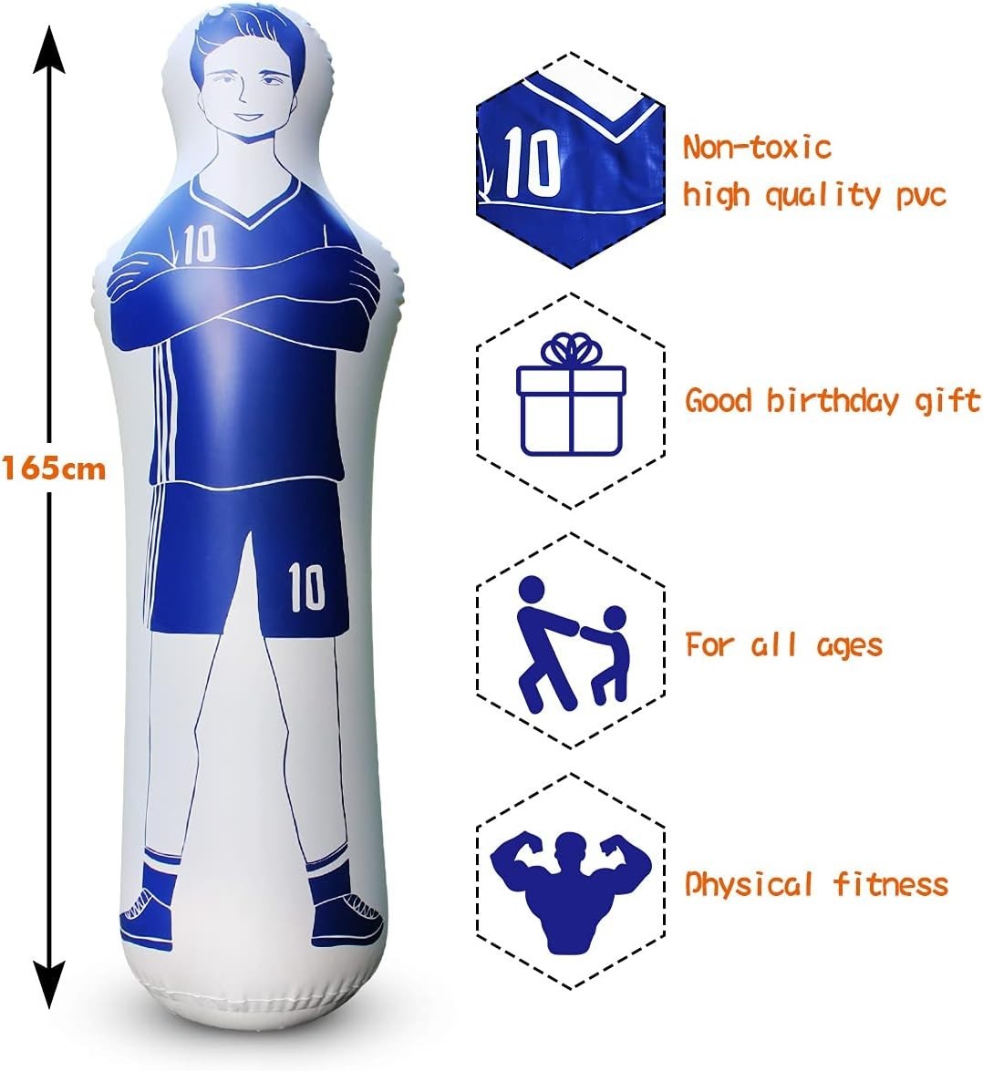 Multi-Sport Inflatable Dummy – Ideal for Soccer, Boxing & Basketball Drills