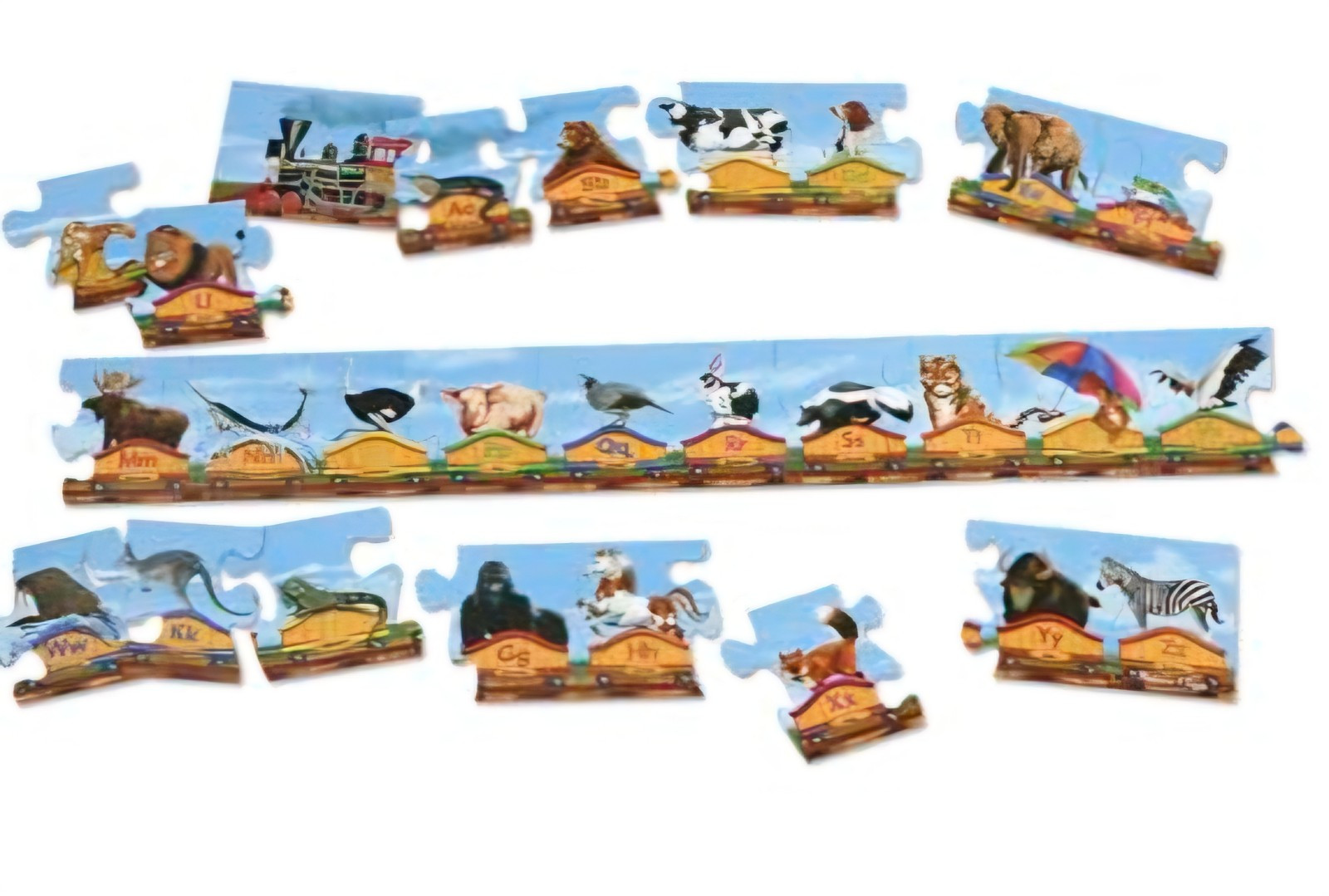Alphabet Train Floor Puzzle Melissa & Doug 28pc 10 feet long Ages 3 and Up New