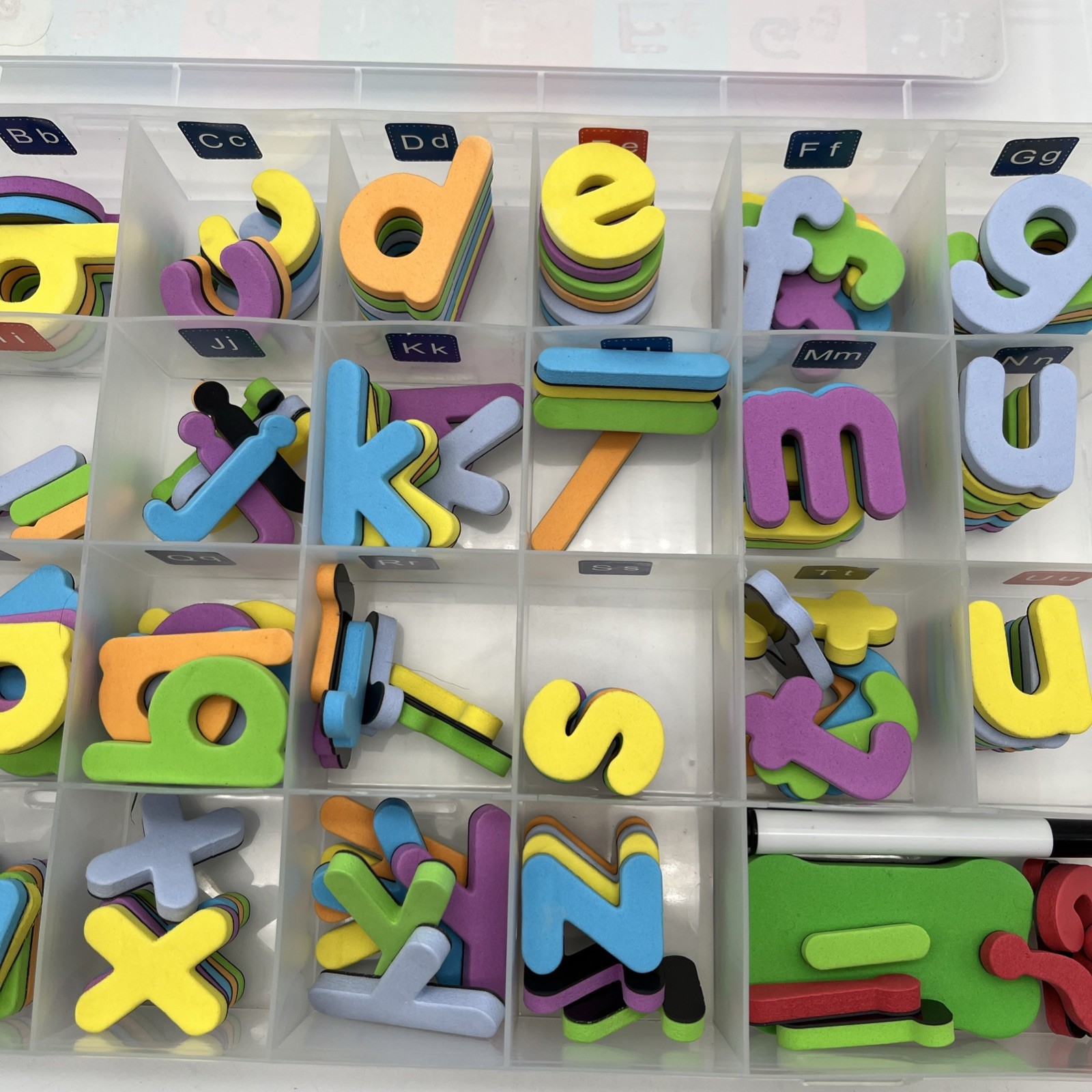 165 Pc Magnetic Lowercase Alphabet Letters Foam ABC Set Storage Case