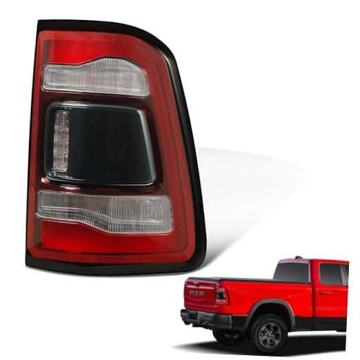 Tail Light Assembly Compatible With 19 RAM 1500 LED Black w/o Blind Spot RH