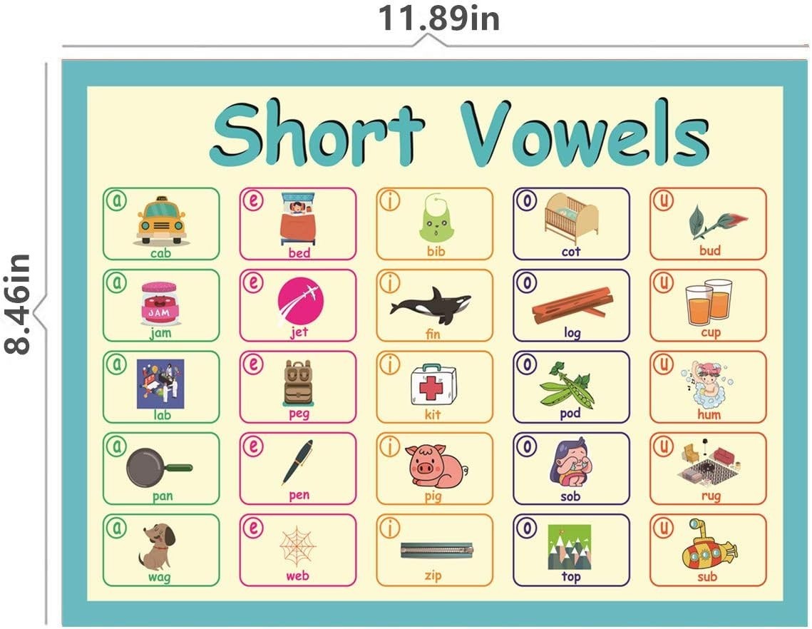 11Pcs/Set English Phonics Language Arts Skills Charts for Kids L Classroom Decor