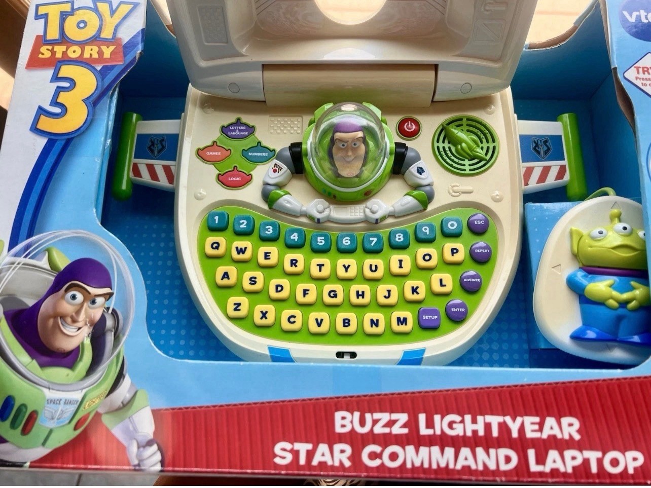 Vtg VTech Disney Toy Story 3 Buzz Lightyear Star Command Laptop Works