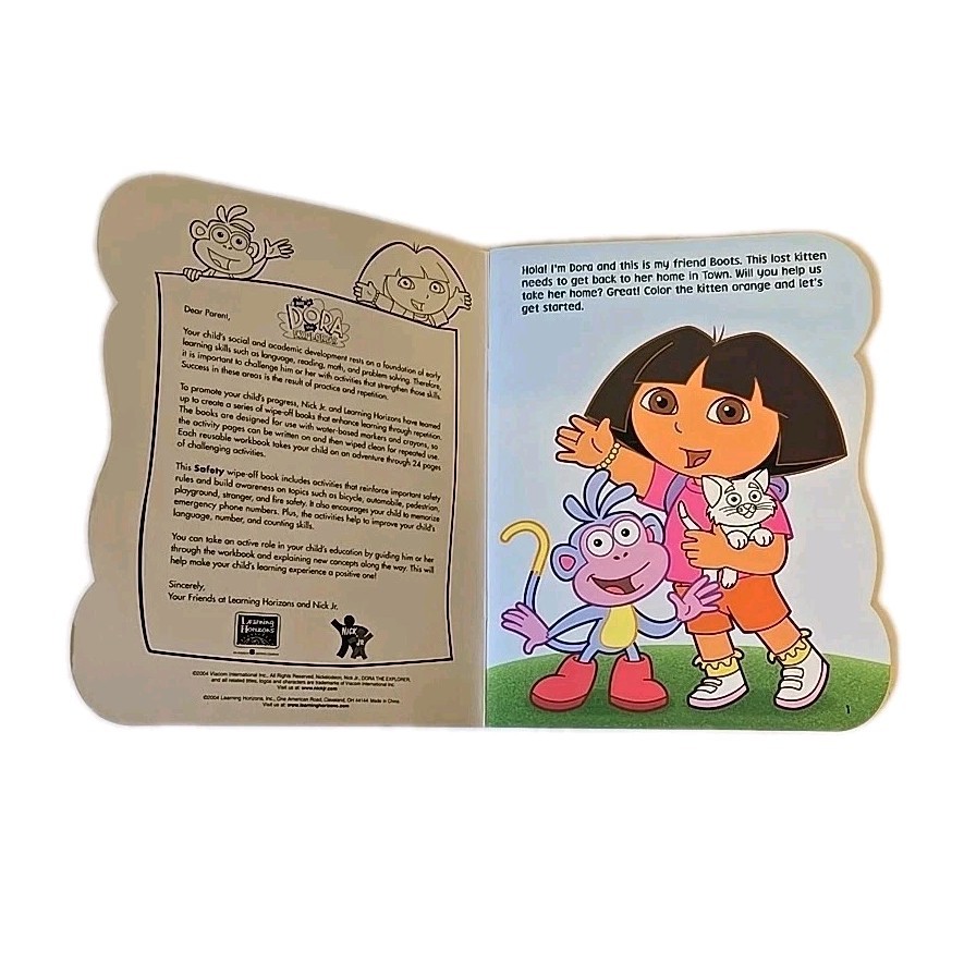 Dora the Explorer Safety Workbook Wipe Off Activity Book-Learning Horizons Staff