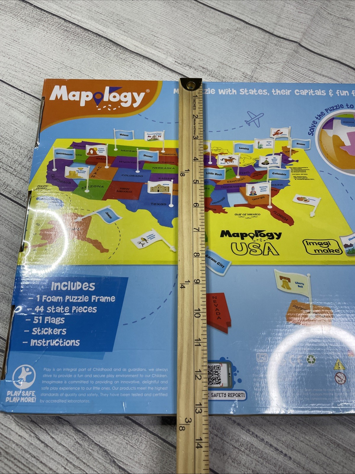 Mapology USA States with Their Capitals, Foam Jigsaw Puzzle & Flags Sealed New!