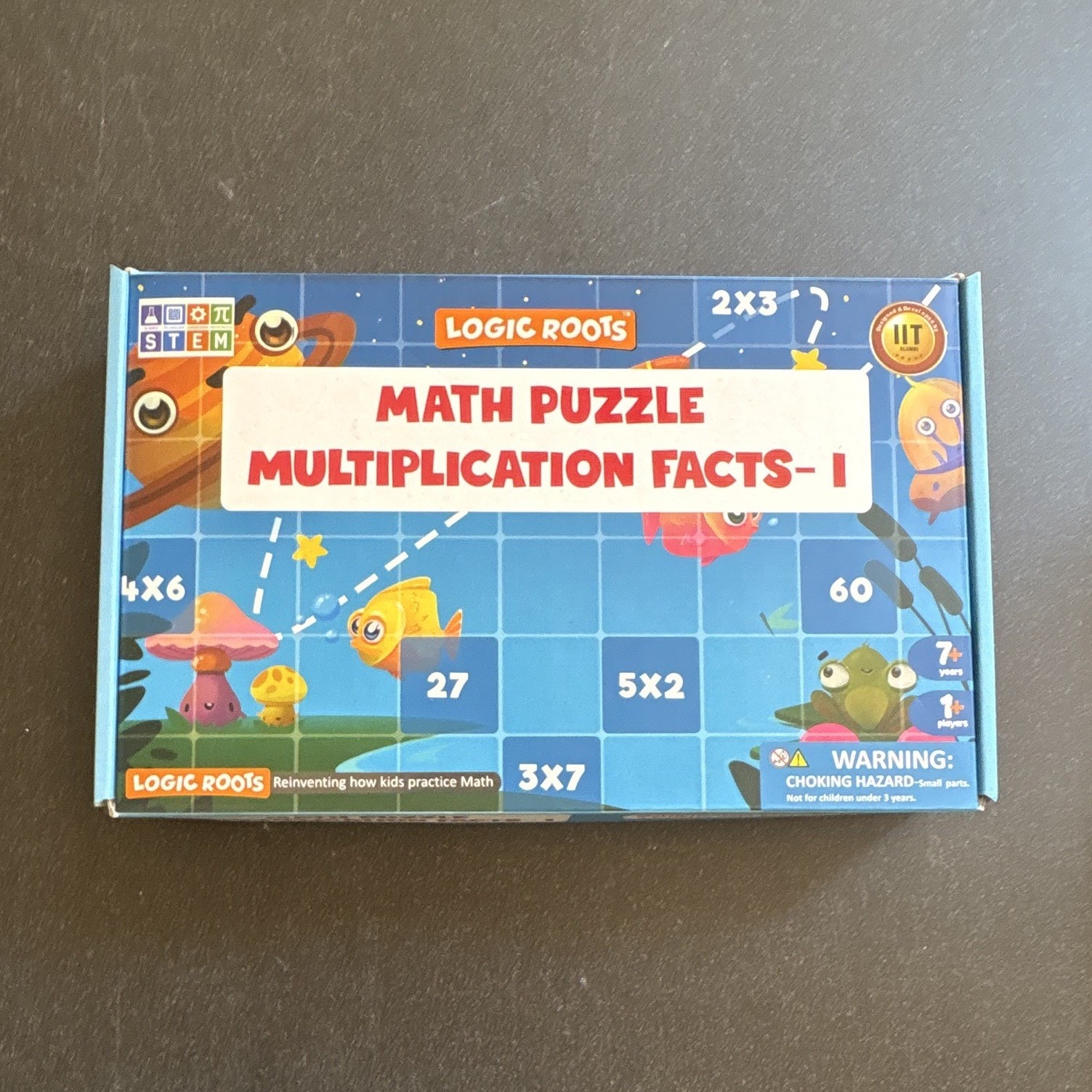 Logic Roots Multiplication Facts-1 Math Puzzle 72 Interlocked Pieces Ages 7+