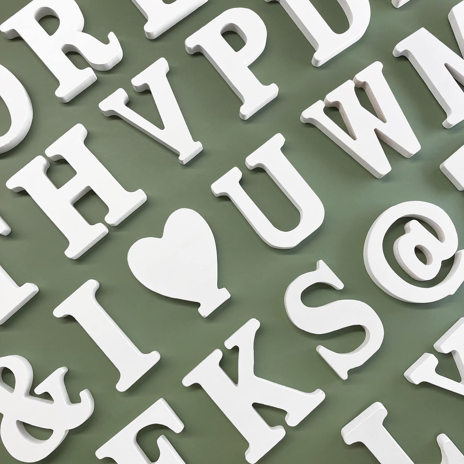 4 Inch Unfinished Wood Letters, White Wooden Alphabet Letters for Wall Decor,…