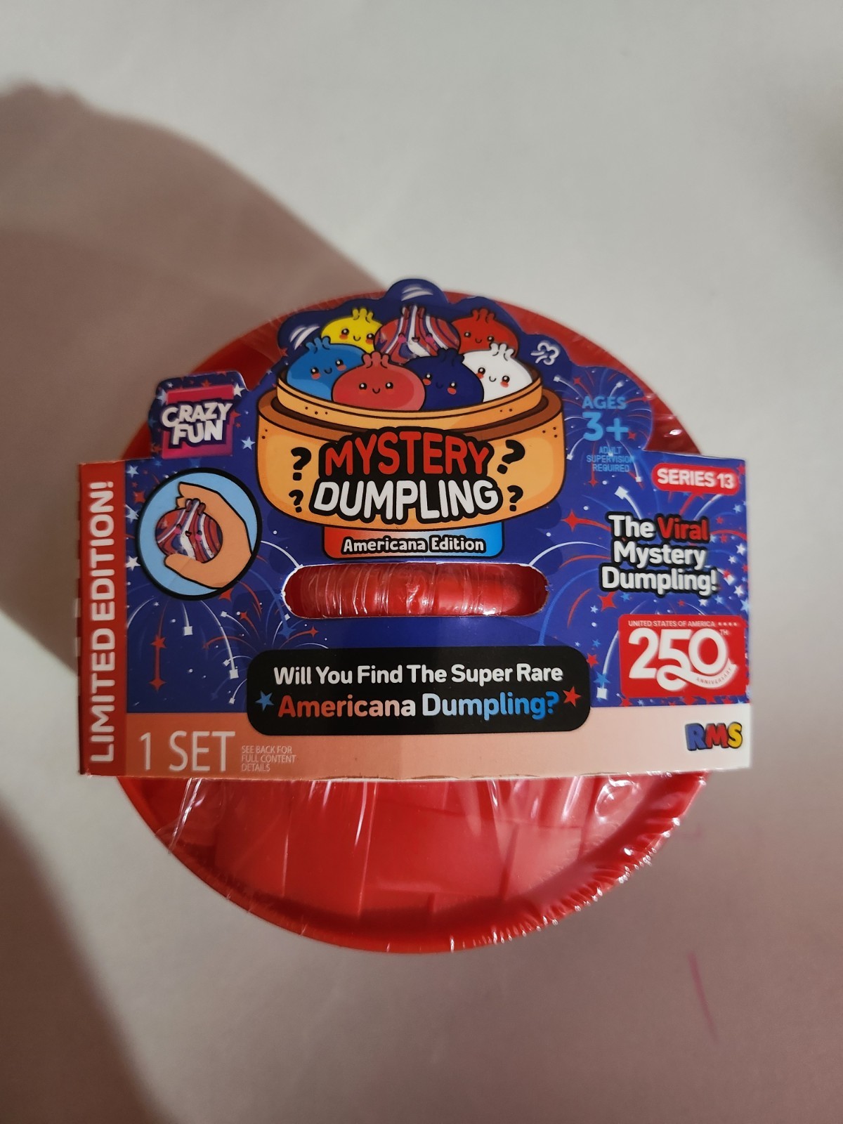 3 250th Anniversary RMS Americana Dumplings Red White And Blue Unopened