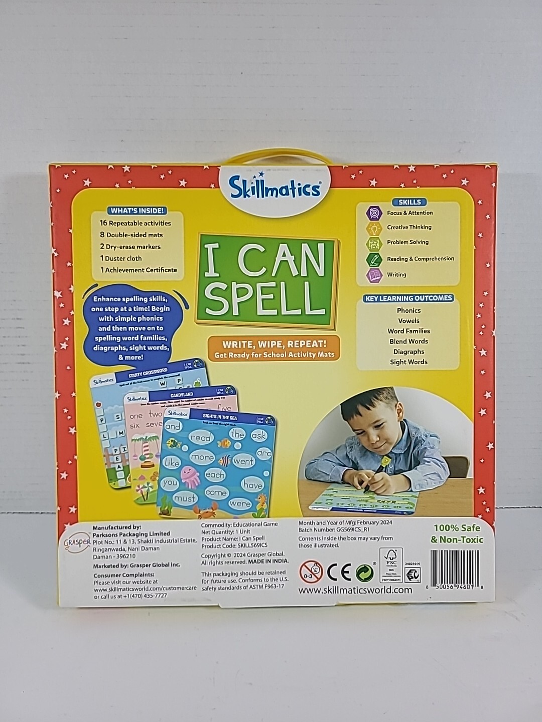 🆕️ Skillmatics I Can Spell Write And Wipe Activity Mats 3-6 Years
