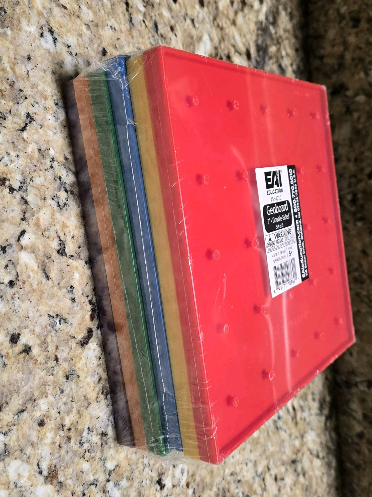EAI Education Learning 7″ Double-Sided Rainbow Geoboards, Set of 6 NEW