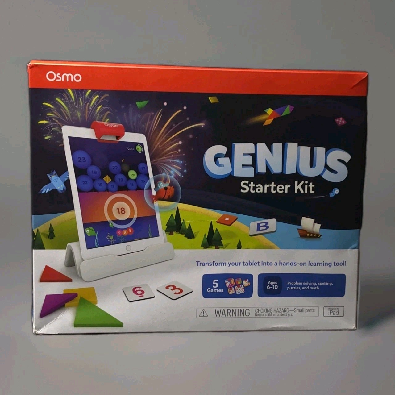 Osmo -Genius Starter Kit for iPad – 5 Learning Games Ages 6-10 NEW Open Box
