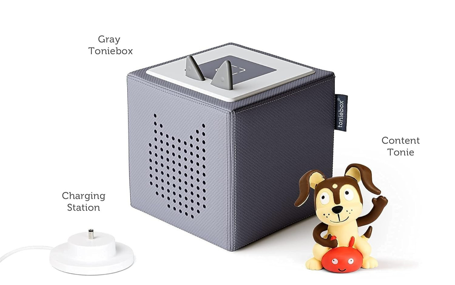 Gray Toniebox Starter Set Original Tonie Figure Kids Audio Songs Rough Box