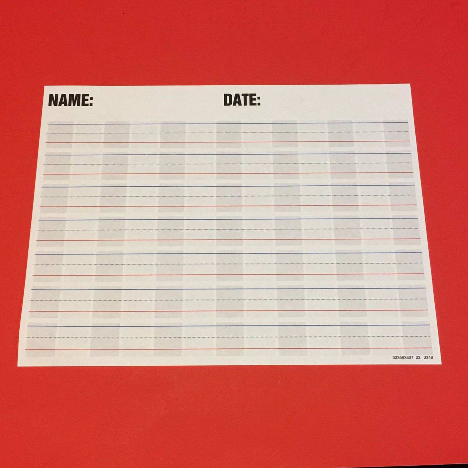 Writing Paper for Kids – Lined Handwriting Practice w/ Gray Blocks 25 sheets
