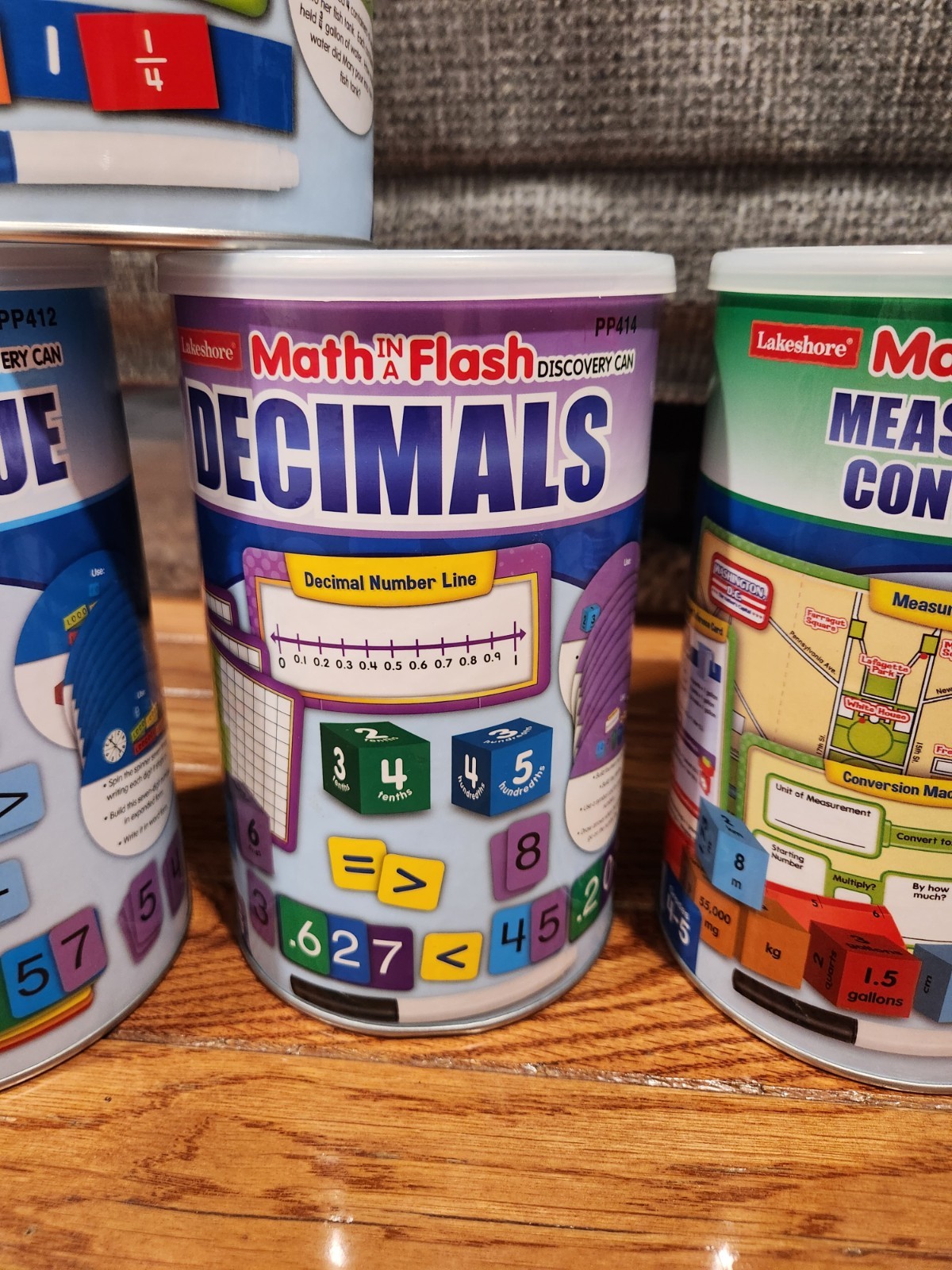 Lakeshore Math In A Flash Discovery Cans **COMPLETE SET for Grades 4-5**