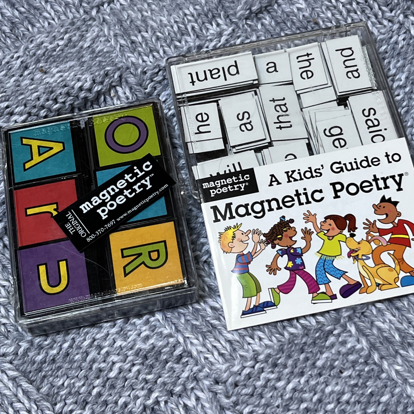 A Kid’s Guide To Magnetic Poetry Lot of Tiles (words/letters) and Book 2003