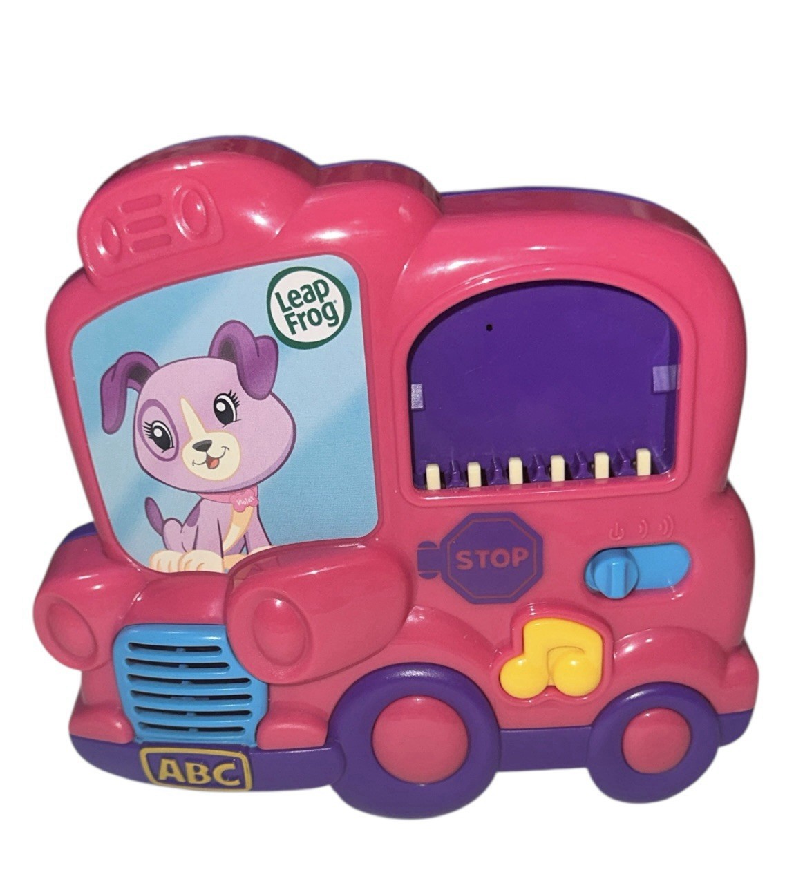 Leap Frog ABC School Bus Pink Purple Phonics Alphabet Letters Magnetic Complete