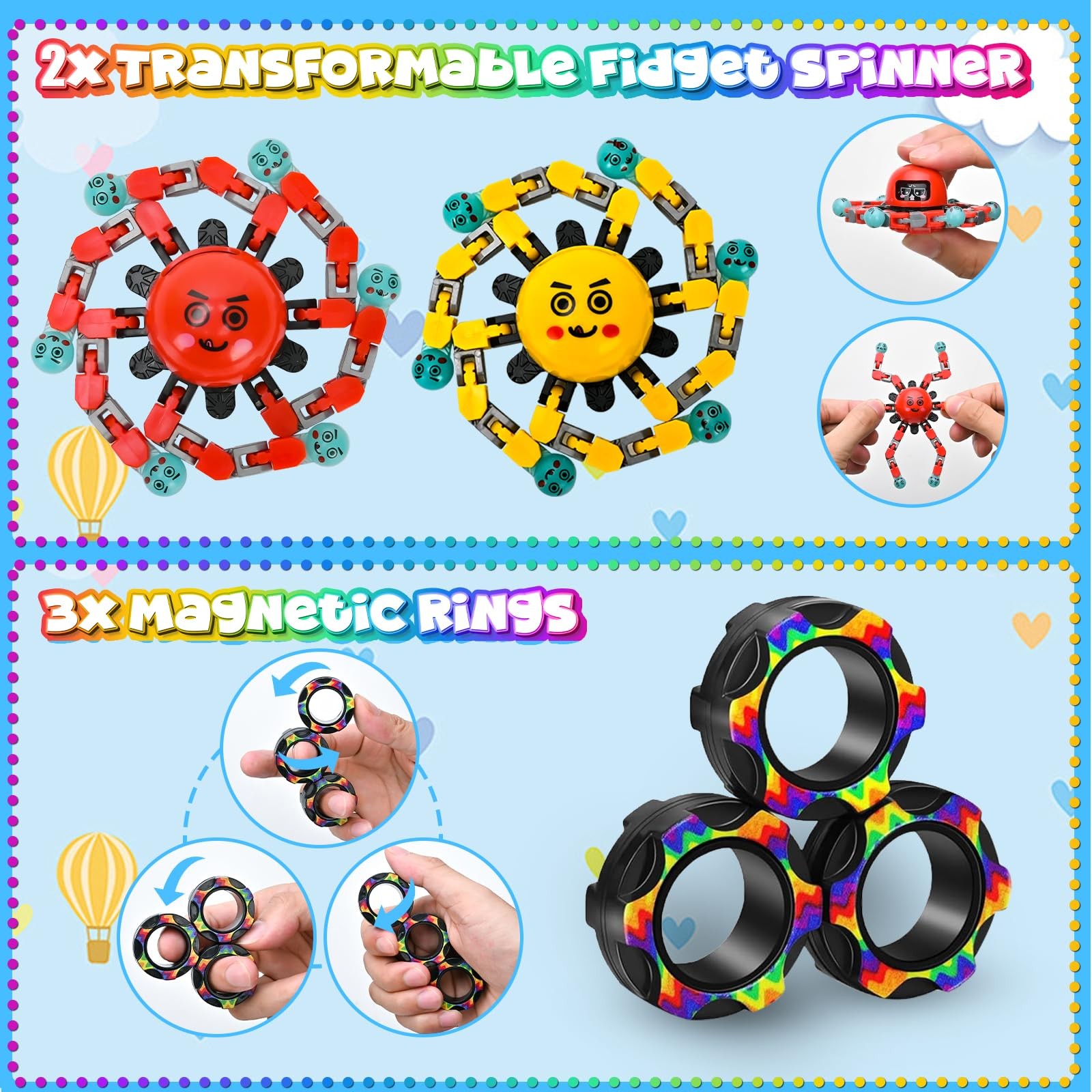 Dr.Kbder 15 Pack Fidget Toys Sensory Stress Relief Kids Adults Gift Bundles Set