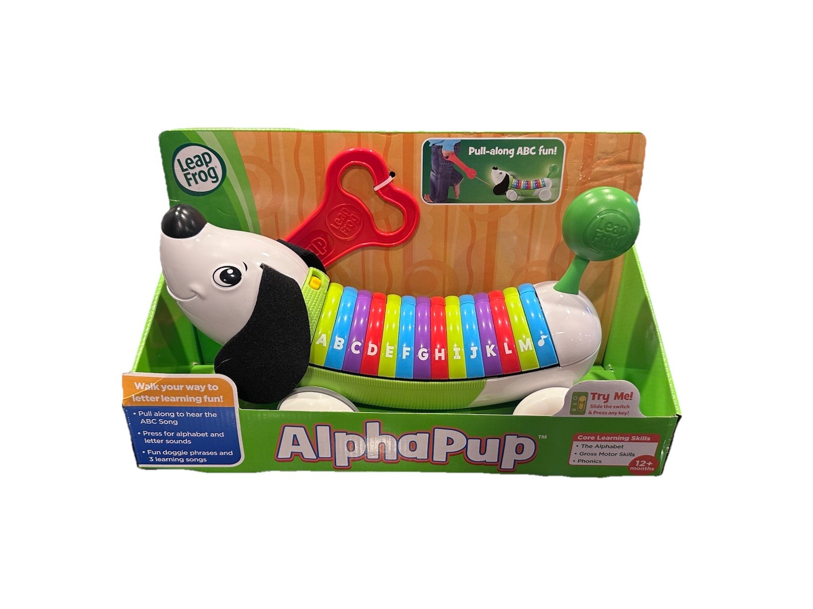 Leap Frog Pull-Along AlphaPup Dachshund 12+M Brand New Free Ship