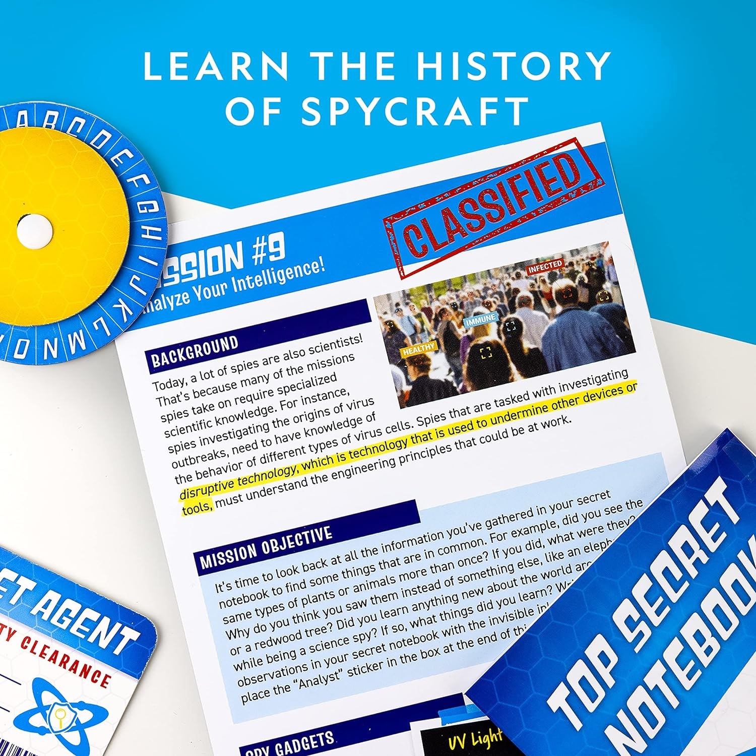 NATIONAL GEOGRAPHIC Spy Science Kit – Kids Spy Activity Set, Complete 10 Secret