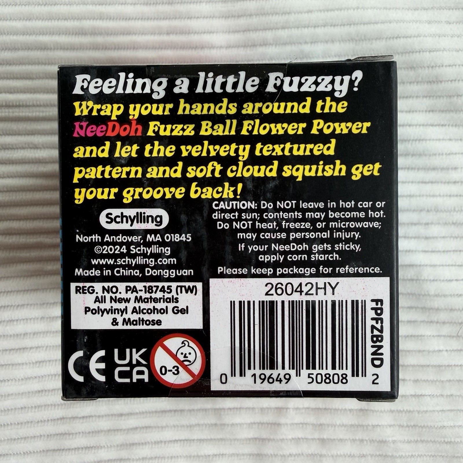 Schylling NeeDoh Fuzz Ball The Velvet Squeeze Flower Power Blue TikTok VIRAL