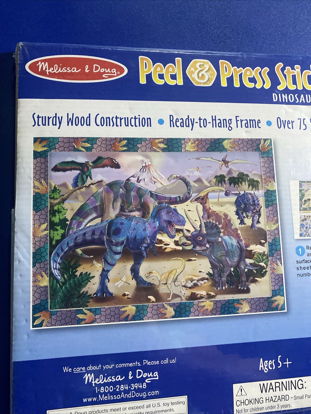 melissa & doug peel & press sticker by number dinosaur dusk 4007 NEW