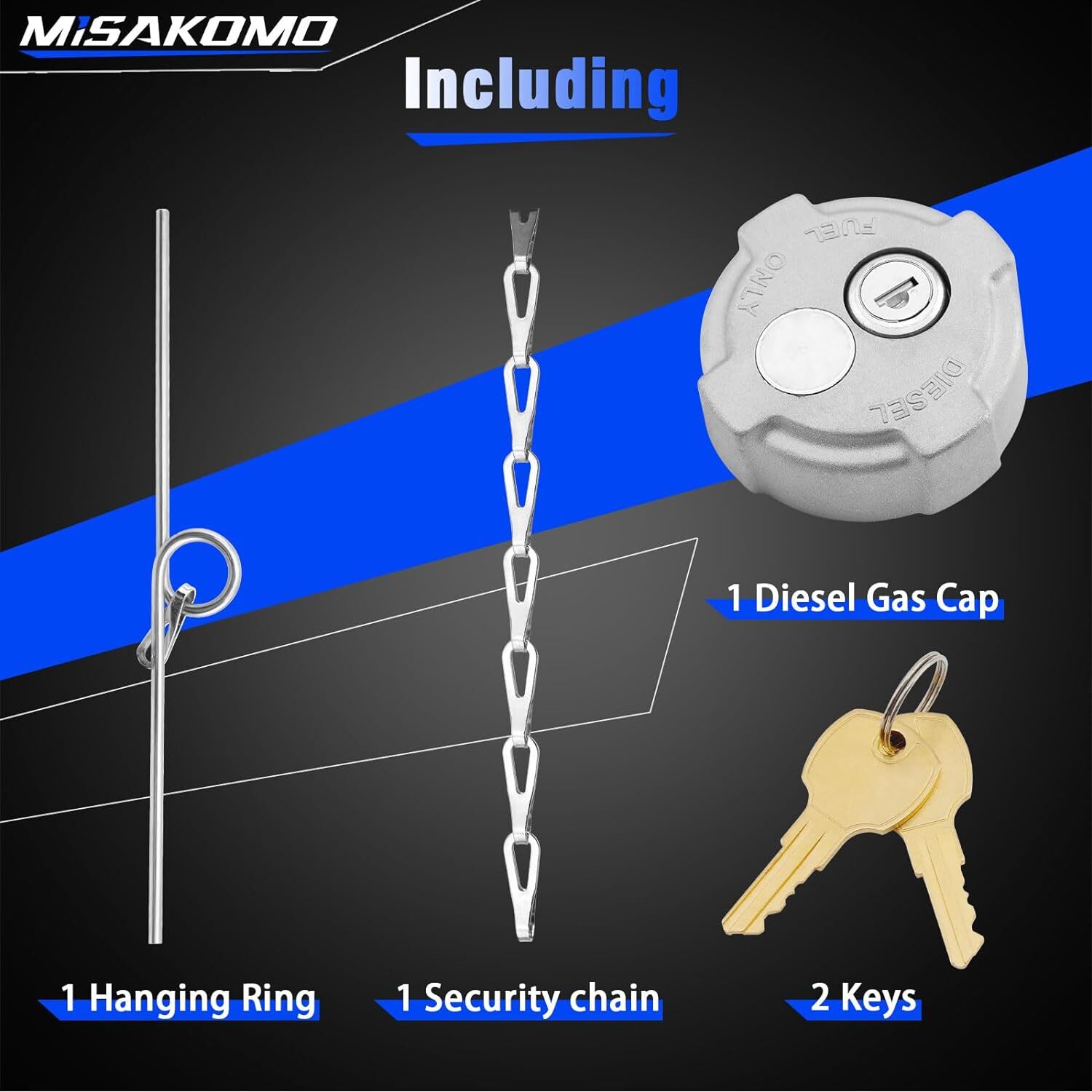 2 3/8″ Locking Diesel Fuel Cap Compatible with 2002 and Up Freightliner M2 Small