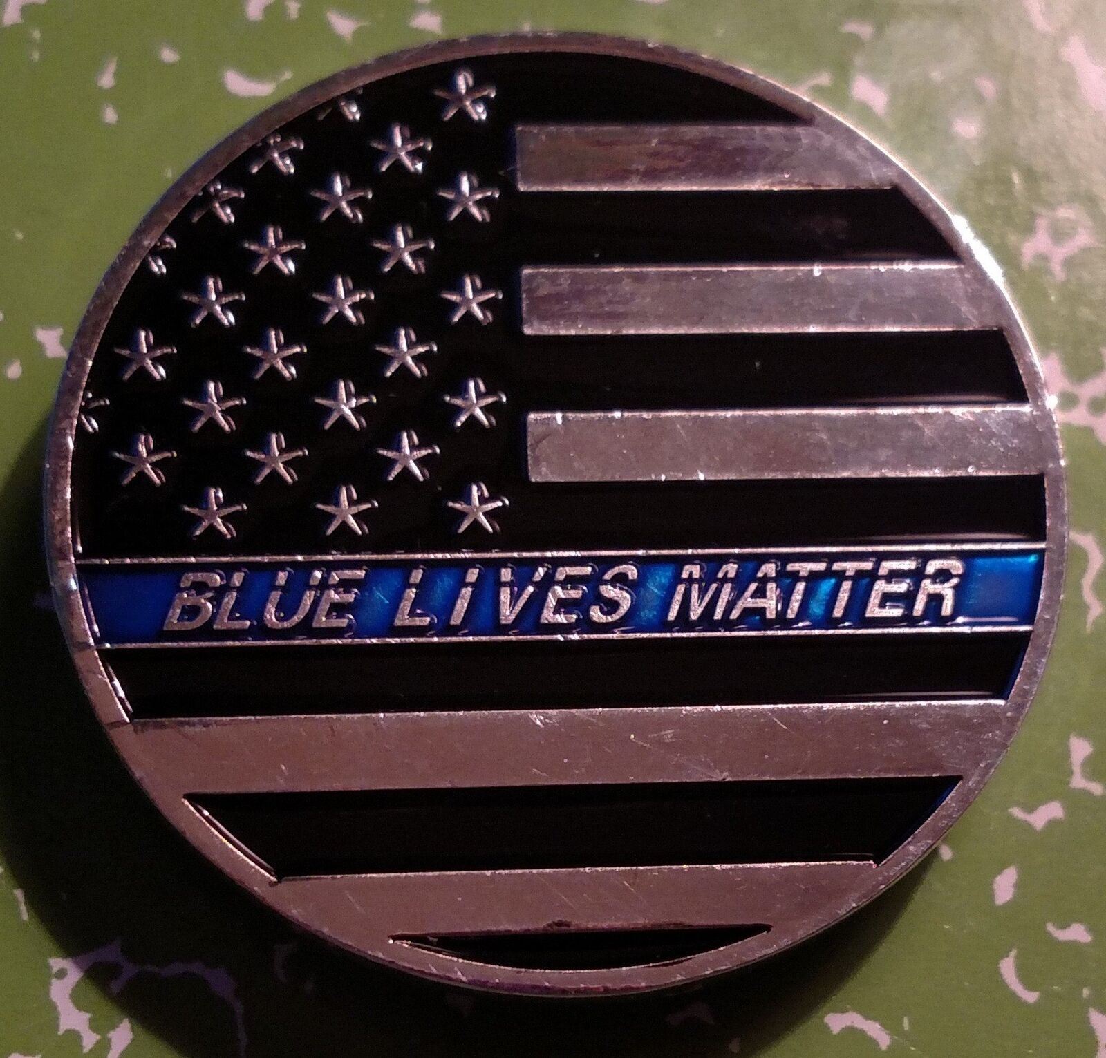 AMERICA’S SHIELD – A THIN BLUE LINE – BLUE LIVES MATTER COLORIZED SHIELD-SHAPED
