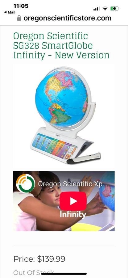 Oregon Scientific Smart Globe Interactive Learning System w/ Pen
