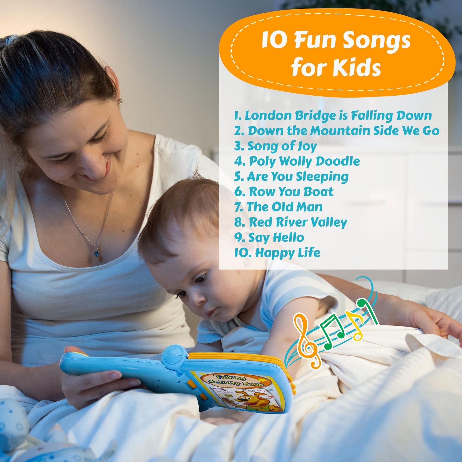 Talking Activity Book for 2 Years Old Up – Sound Book with 5 Learning Activi…