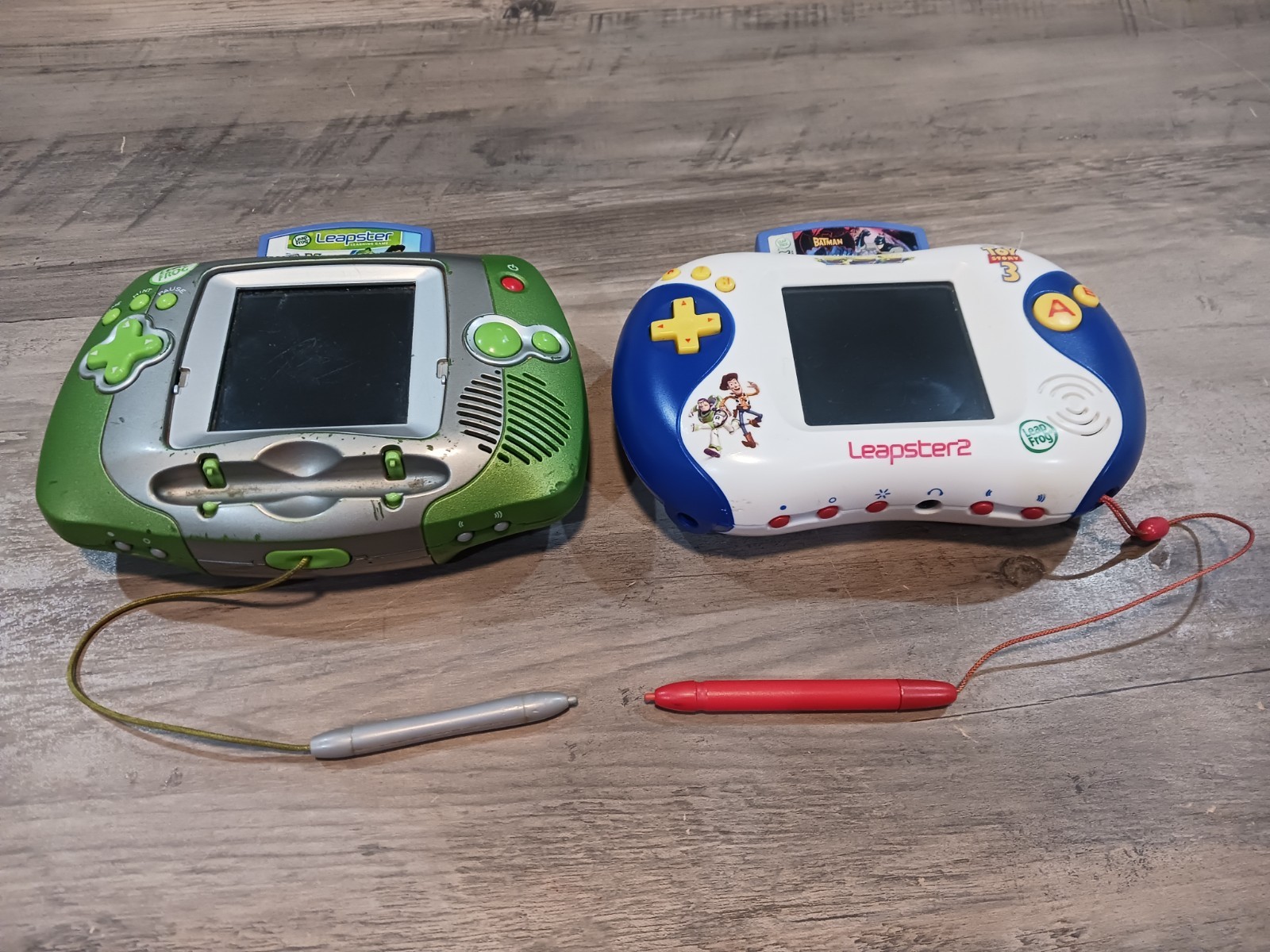 LeapFrog Leapster 1 & 2 System Handheld Green & Toy Story 3 Console & 6 Games