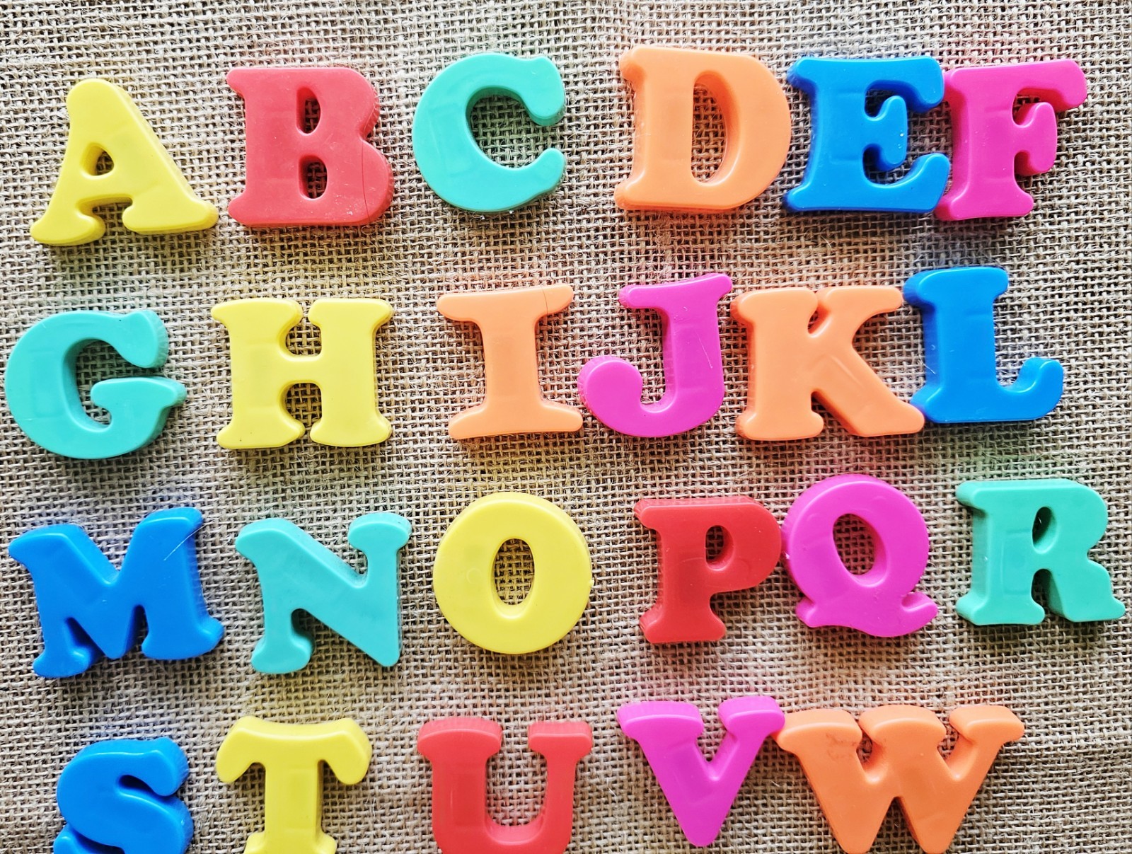 Vintage Childrens Magnetic Plastic Alphabet Letters 1.5″ Complete Educational