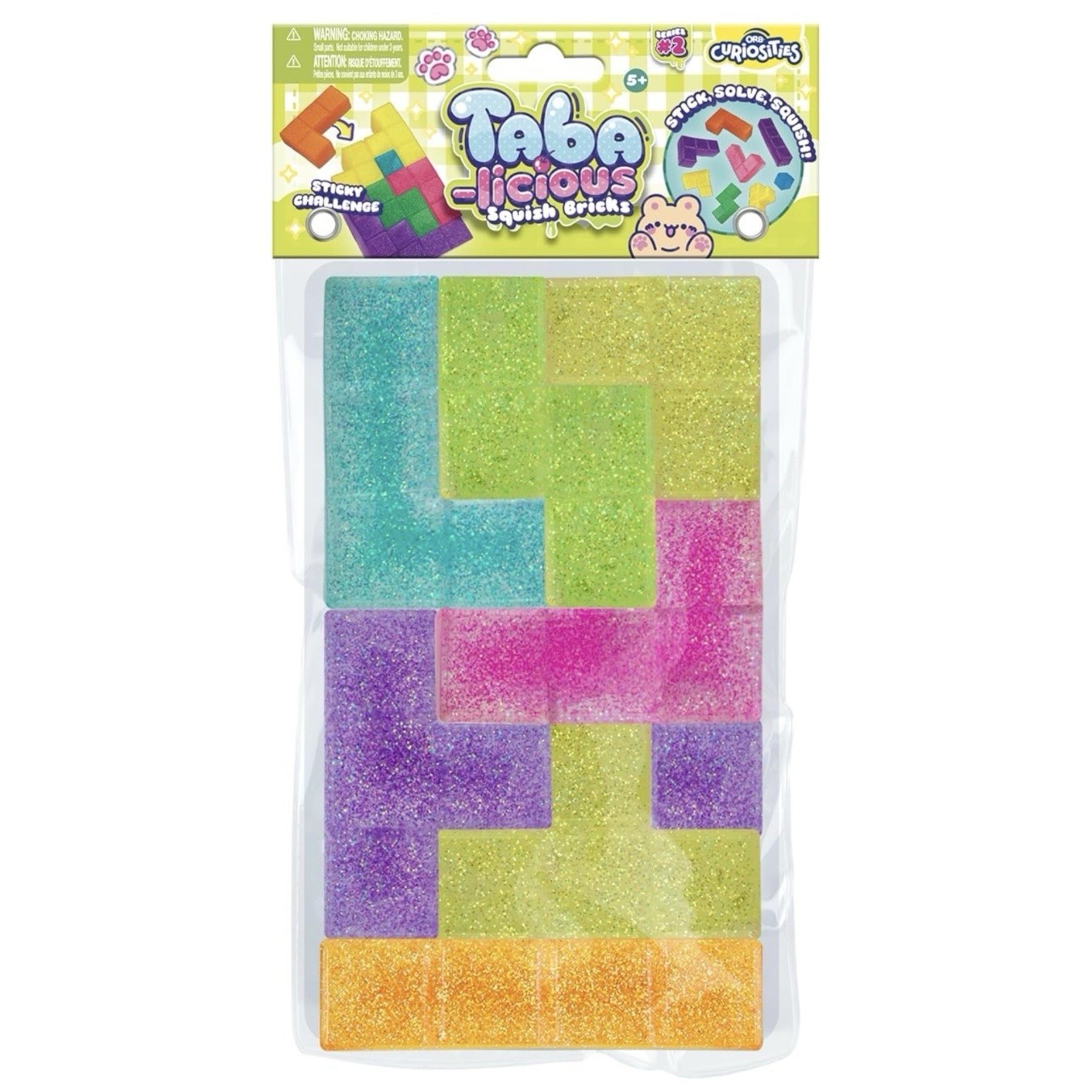 VIRAL Squishy ORB Tabalicious JUMBO TETRIS Glitter Squish Bricks TABA Puzzle