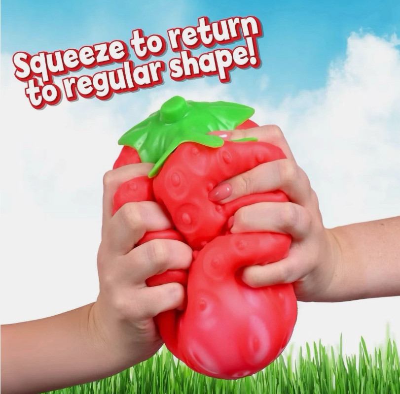 Sunny Days Jumbo Squeezy Strawberry Squishy Toy Stress Relief Sensory Fun