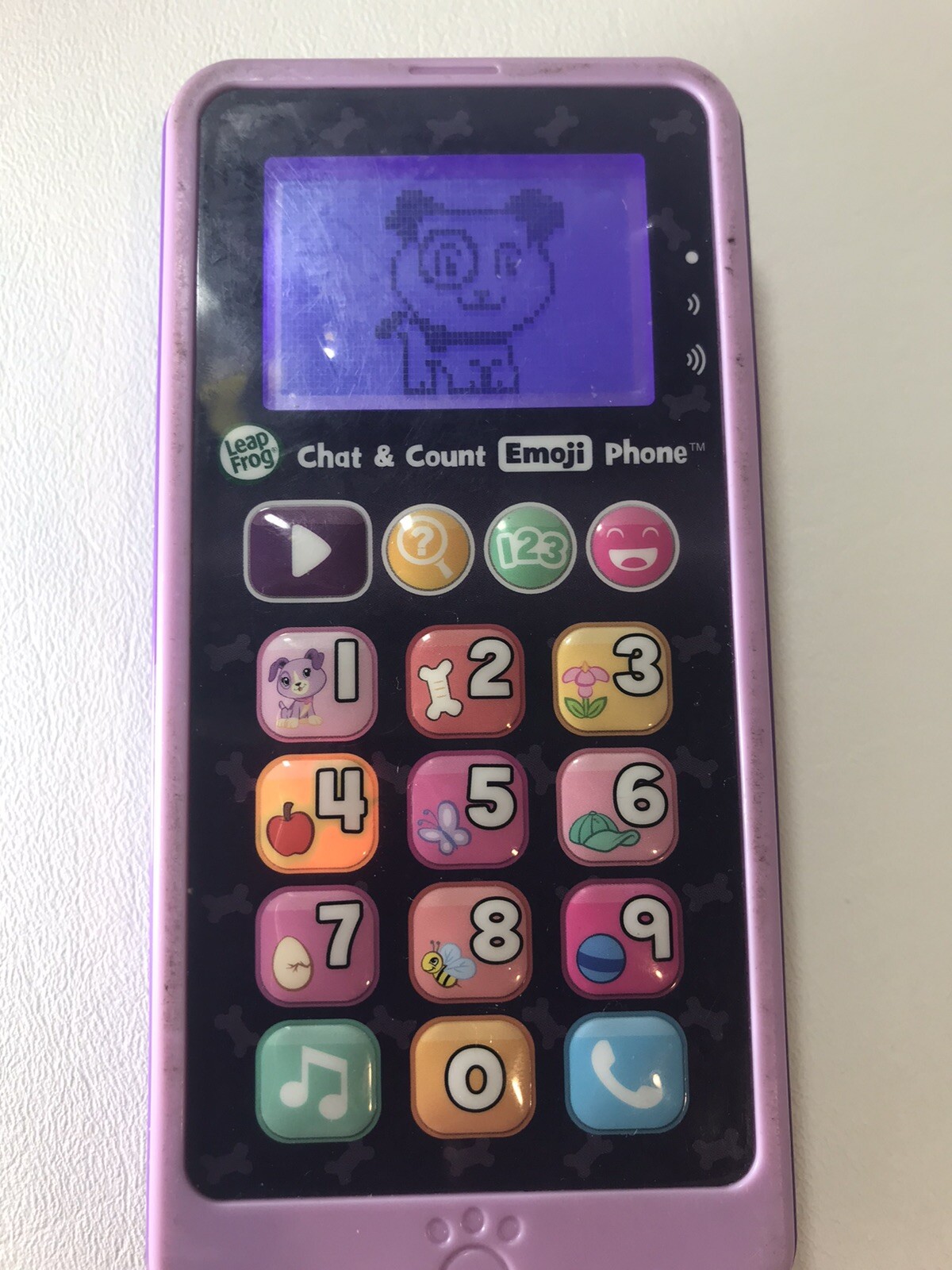 LeapFrog Chat and Count Emoji Phone Purple Used Tested Working Condition