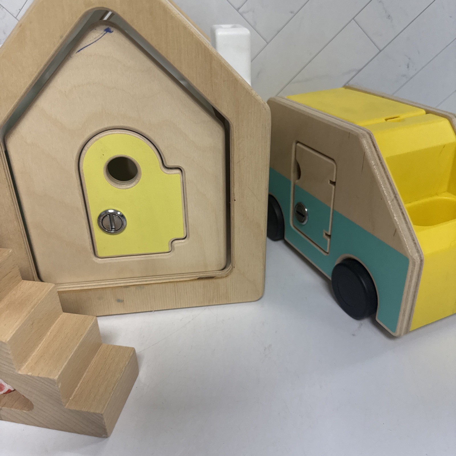 Lovevery Lot Wooden Modular Playhouse Stairs Camper Car Lot Set Incomplete Learn