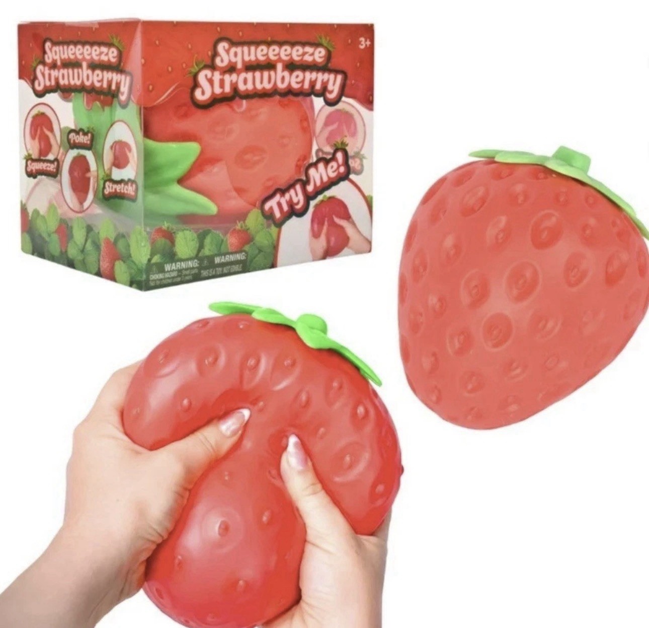 Squeeezy Jumbo Squeeeeze Strawberry Squishy Toy Sensory Sunny Days Squish