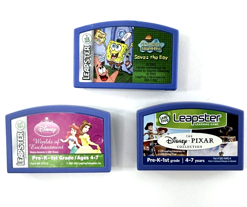 Leap Frog Leapster Learning Games – SpongeBob, Disney Pixar Collection, Princess