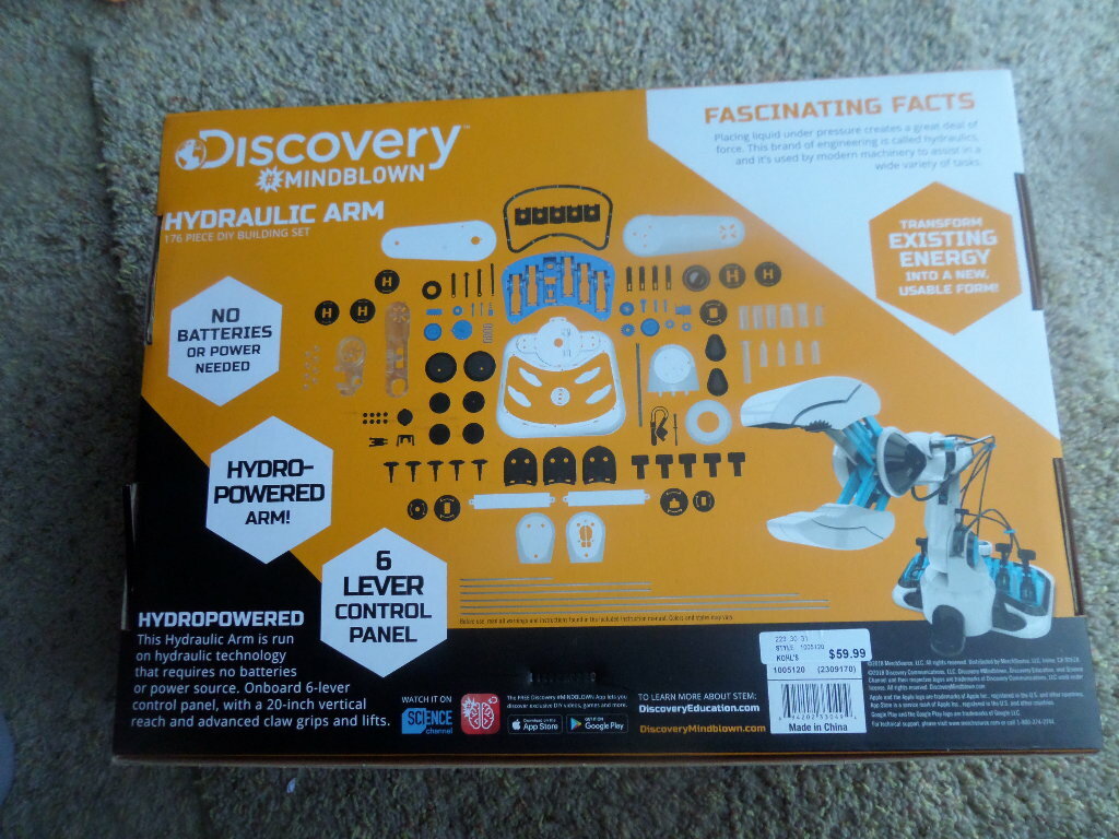 Discovery # Mindblown Kids 176 Piece Hydraulic 6 Lever Control Robotic Arm Toy