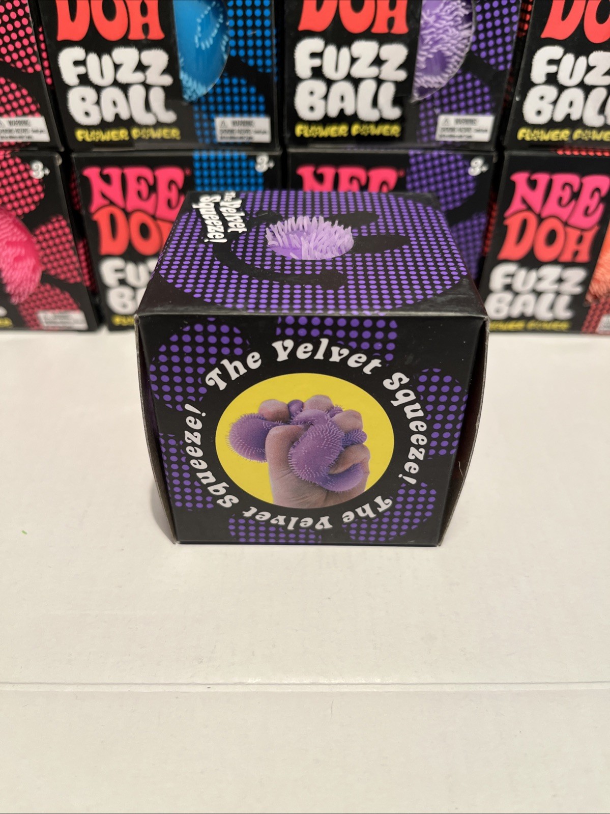 Lot of 12 Nee Doh FUZZ BALL Flower Power Velvet Squeeze Stress Ball (Full Case)