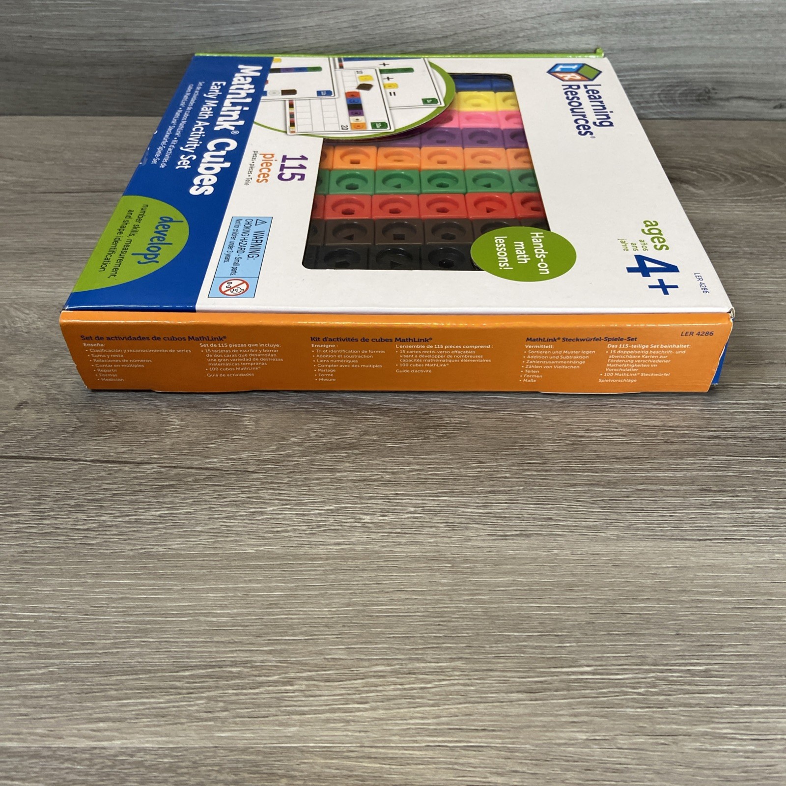 Learning Resources MathLink Cubes 115 pcs Math Activity Set Counting Linking 4+