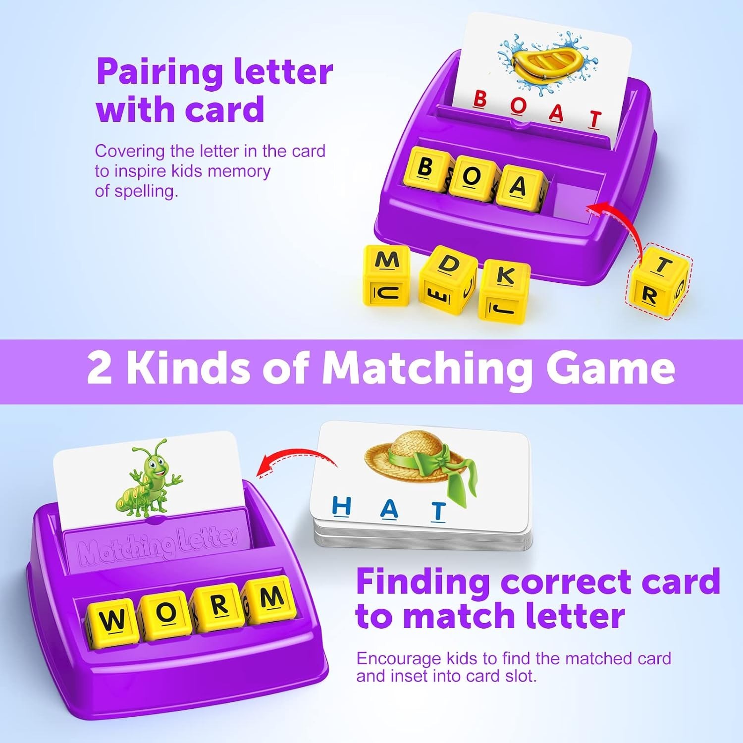 Interactive Letter Matching Game for Kids Ages 3-8 – Develops Spelling Skills
