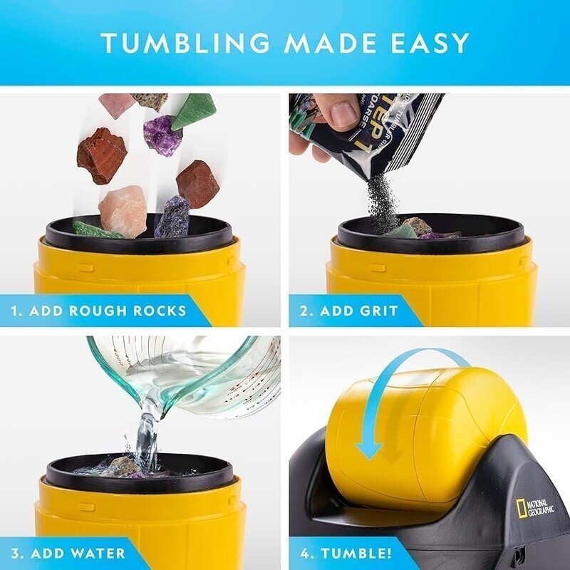 4 Lb Rock Tumbling Kit Durable Polisher STEM Educational Geology Science Kids US